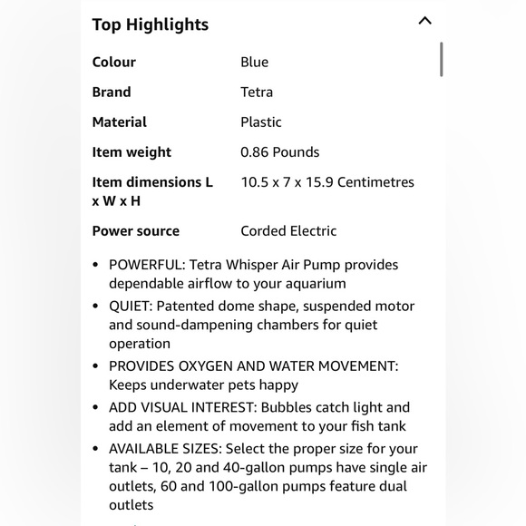 EUC Tetra air pump for up to 40 gallon aquariums - Picture 3 of 4
